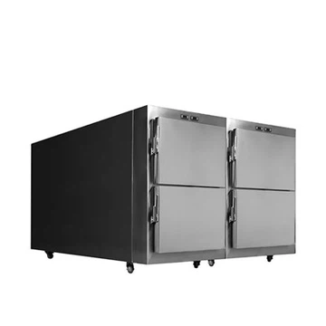 Refrigerador mortuário de quatro corpos em aço inoxidável